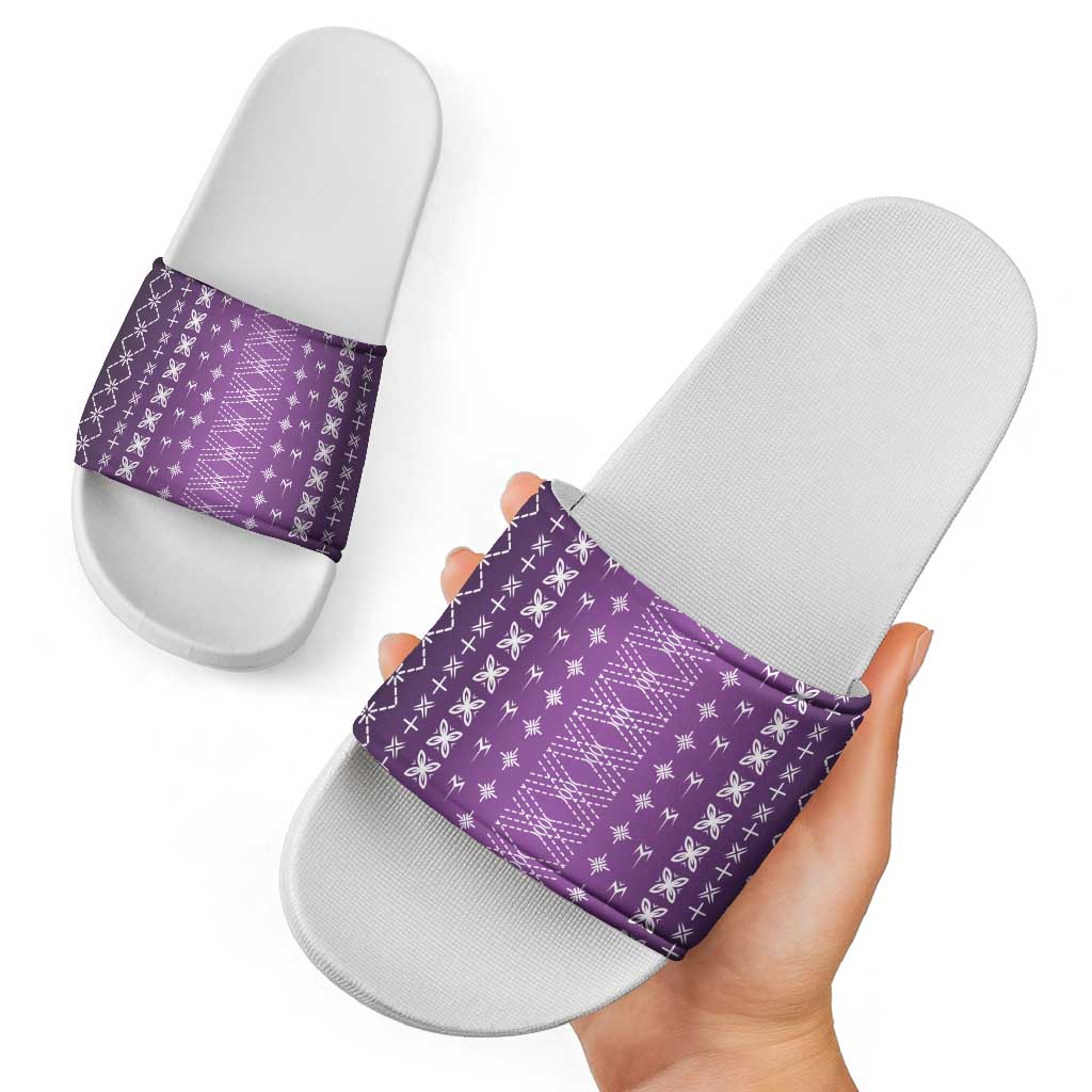 Purple Samoa Malu Tattoo Inspired Slide Sandals - Polynesian Pride