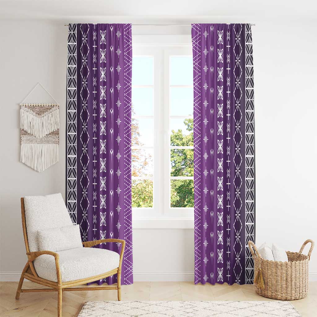 Purple Samoa Malu Tattoo Inspired Window Curtain - Polynesian Pride