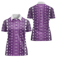 Purple Samoa Malu Tattoo Inspired Women Polo Shirt - Polynesian Pride