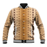 Beige Samoa Malu Tattoo Inspired Baseball Jacket - Polynesian Pride