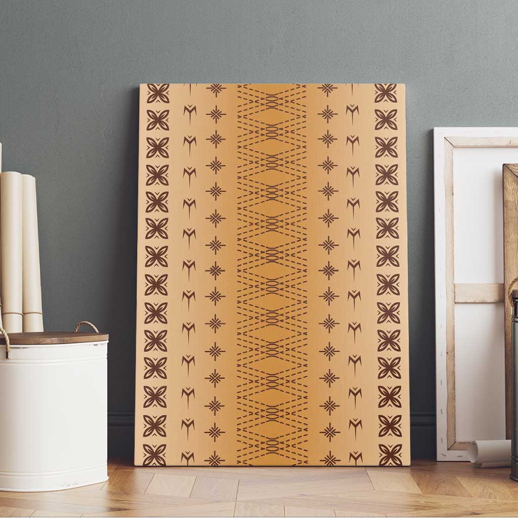 Beige Samoa Malu Tattoo Inspired Canvas Wall Art - Polynesian Pride