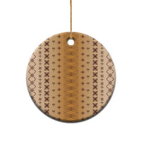 Beige Samoa Malu Tattoo Inspired Ceramic Ornament - Polynesian Pride