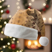 Beige Samoa Malu Tattoo Inspired Christmas Santa Hat - Polynesian Pride