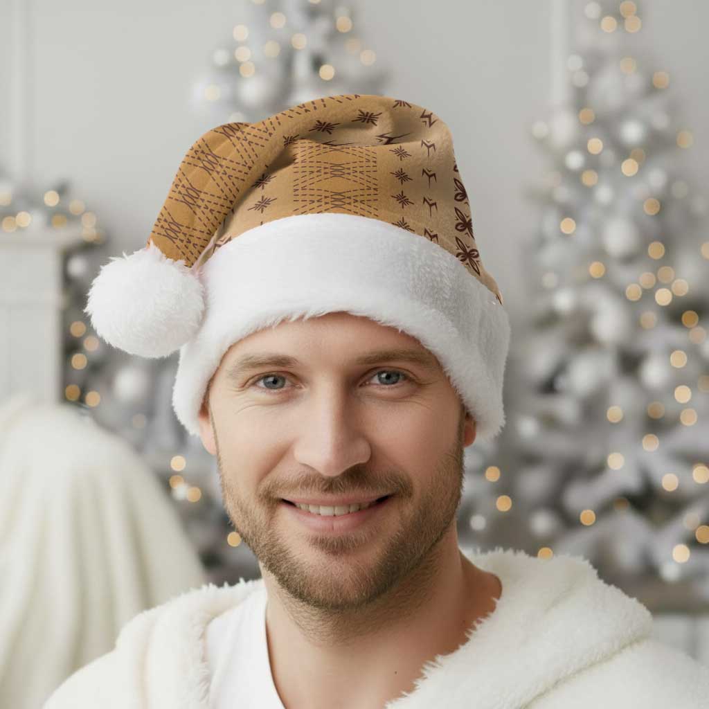 Beige Samoa Malu Tattoo Inspired Christmas Santa Hat - Polynesian Pride