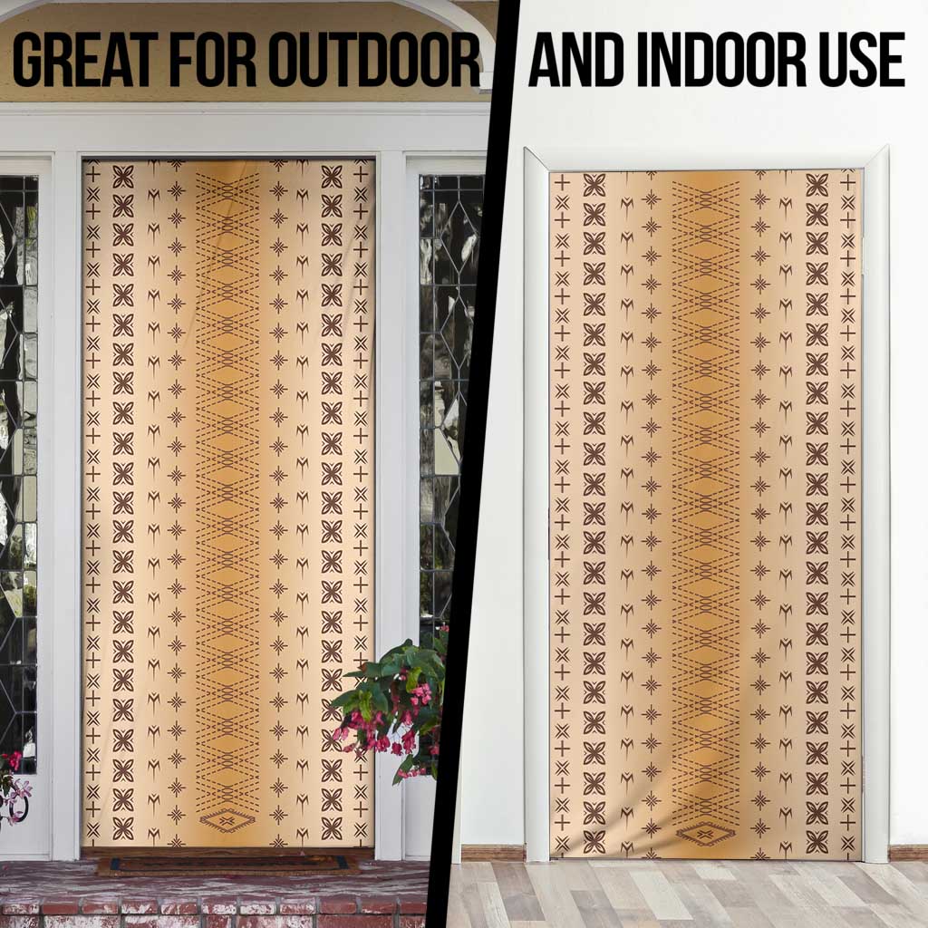 Beige Samoa Malu Tattoo Inspired Door Cover - Polynesian Pride