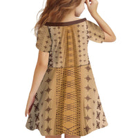 Beige Samoa Malu Tattoo Inspired Family Matching Mermaid Dress and Hawaiian Shirt - Polynesian Pride