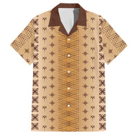 Beige Samoa Malu Tattoo Inspired Family Matching Off Shoulder Maxi Dress and Hawaiian Shirt - Polynesian Pride