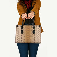 Beige Samoa Malu Tattoo Inspired Leather Bag - Polynesian Pride