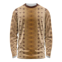 Beige Samoa Malu Tattoo Inspired Long Sleeve Shirt - Polynesian Pride