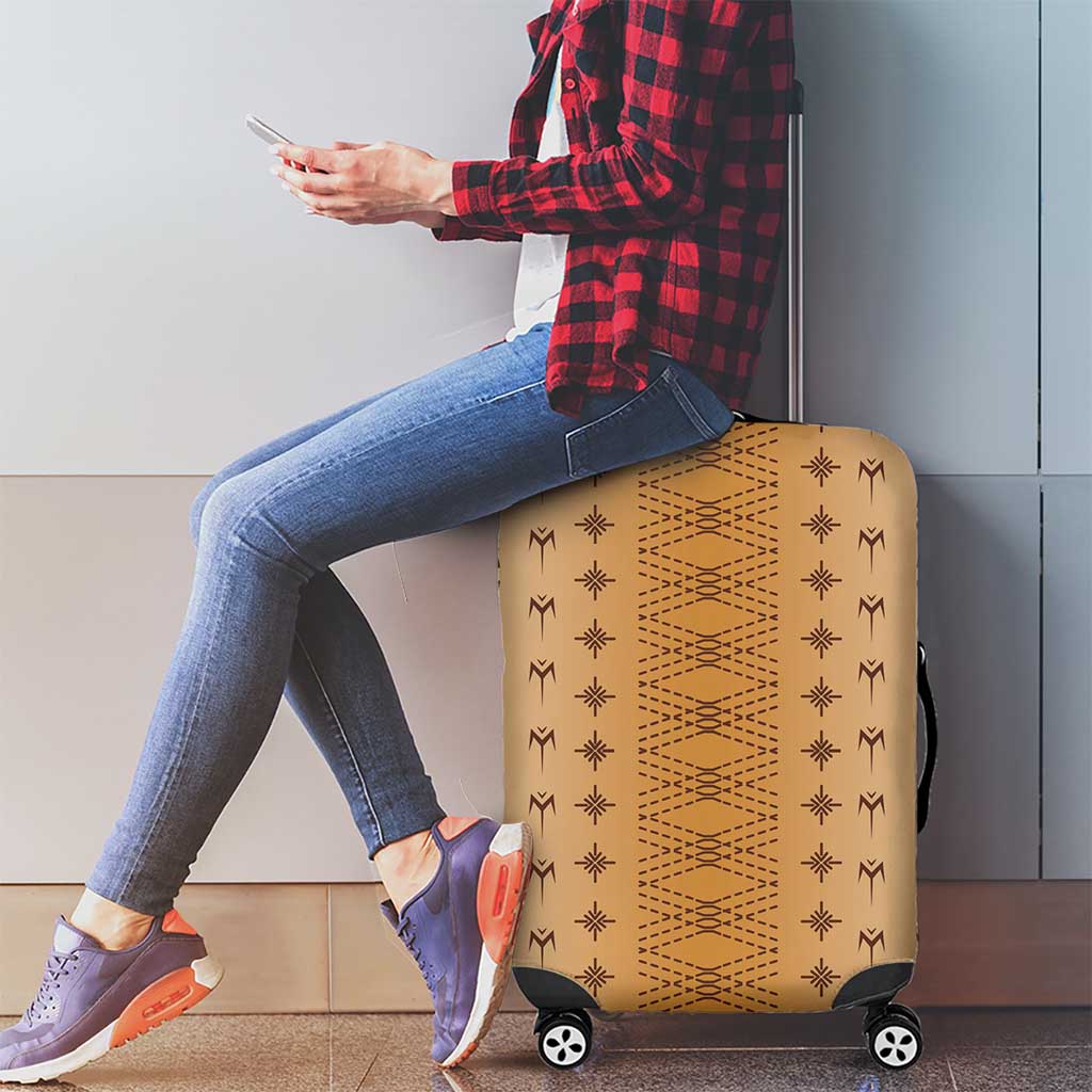 Beige Samoa Malu Tattoo Inspired Luggage Cover - Polynesian Pride