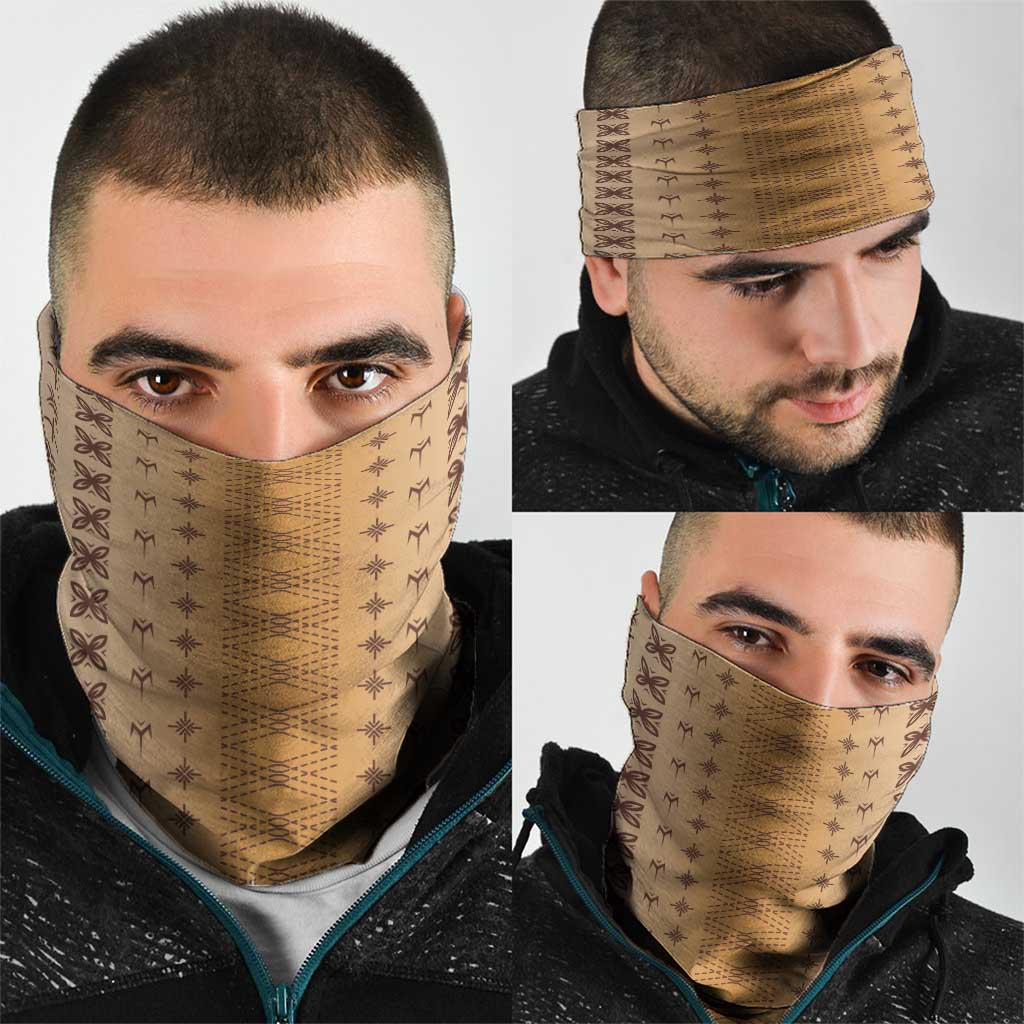 Beige Samoa Malu Tattoo Inspired Neck Gaiter - Polynesian Pride