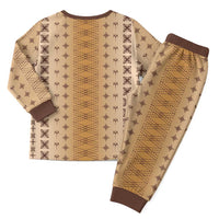 Beige Samoa Malu Tattoo Inspired Christmas Pajama Set - Polynesian Pride