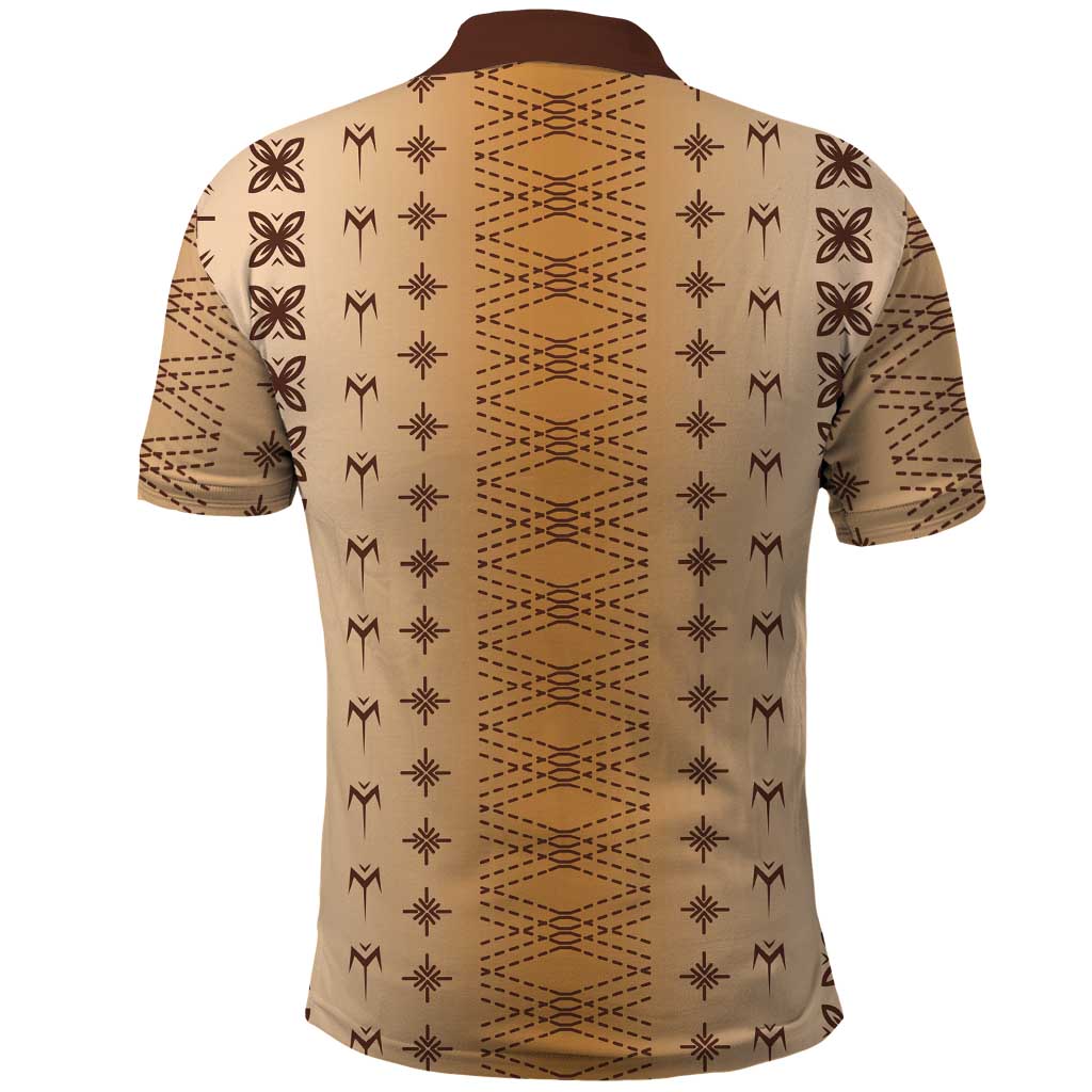 Beige Samoa Malu Tattoo Inspired Polo Shirt - Polynesian Pride