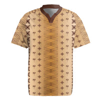 Beige Samoa Malu Tattoo Inspired Rugby Jersey - Polynesian Pride