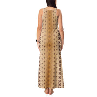 Beige Samoa Malu Tattoo Inspired Tank Maxi Dress - Polynesian Pride