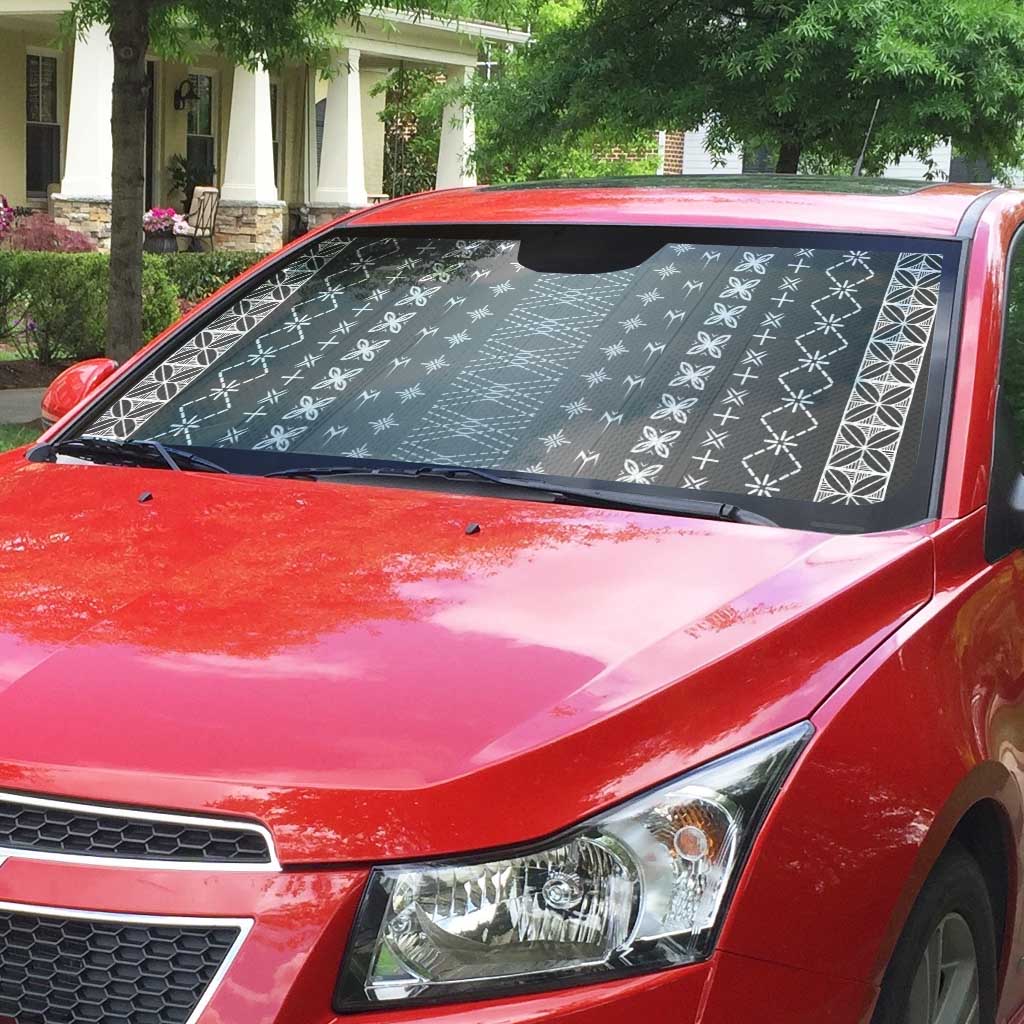 Black Samoa Malu Tattoo Inspired Auto Sun Shade - Polynesian Pride