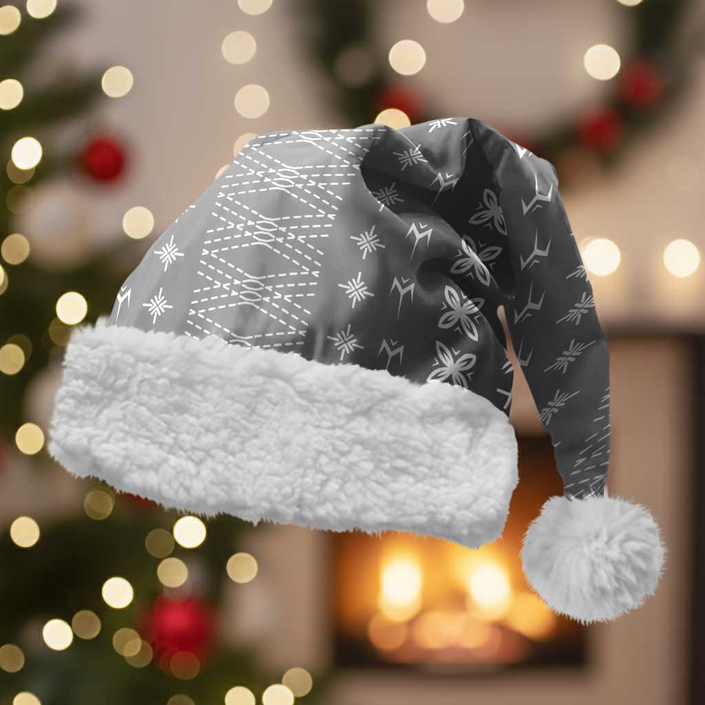Black Samoa Malu Tattoo Inspired Christmas Santa Hat - Polynesian Pride
