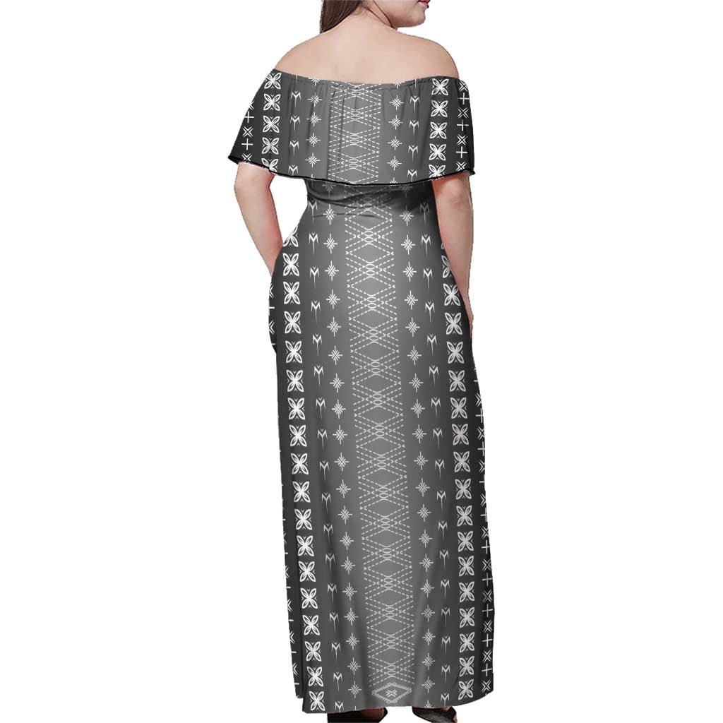 Black Samoa Malu Tattoo Inspired Family Matching Off Shoulder Maxi Dress and Hawaiian Shirt - Polynesian Pride