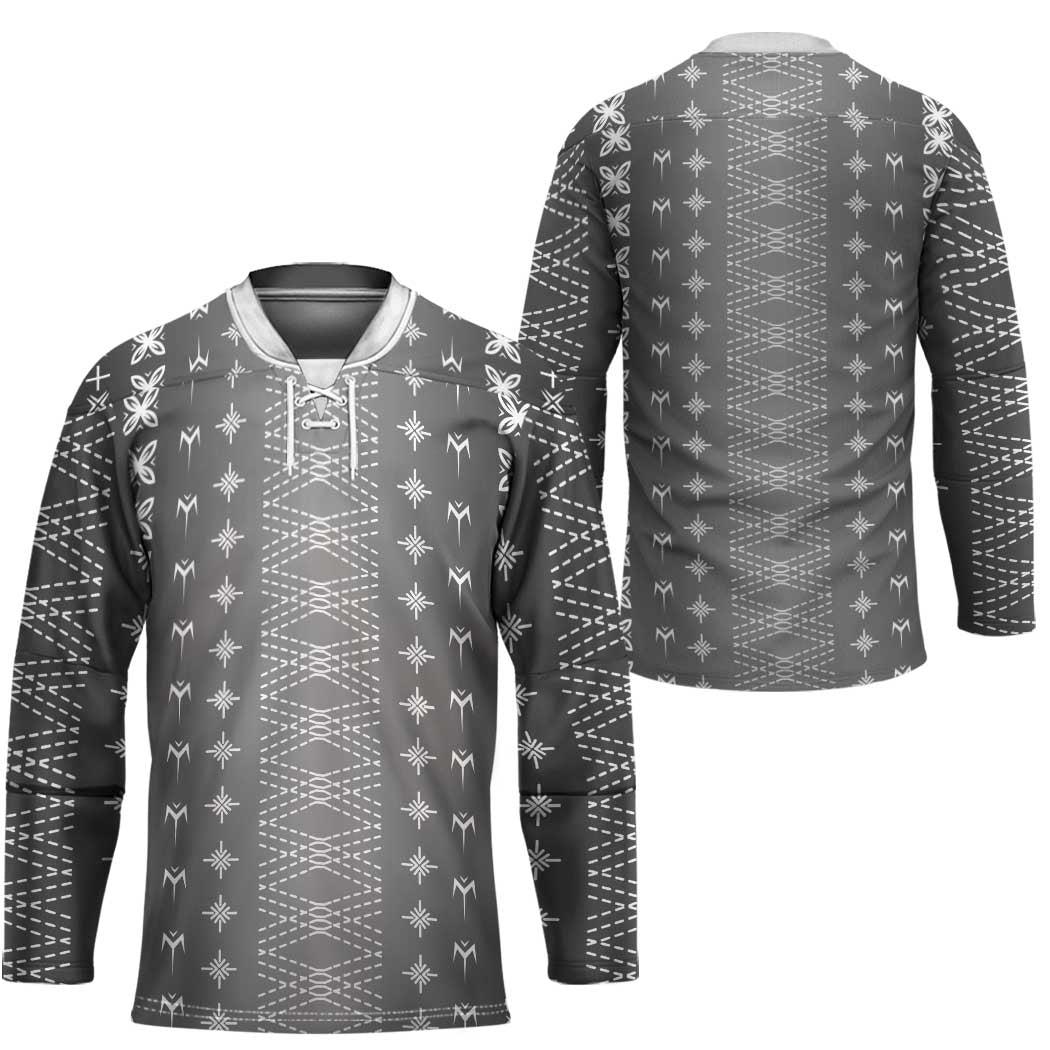 Black Samoa Malu Tattoo Inspired Hockey Jersey - Polynesian Pride