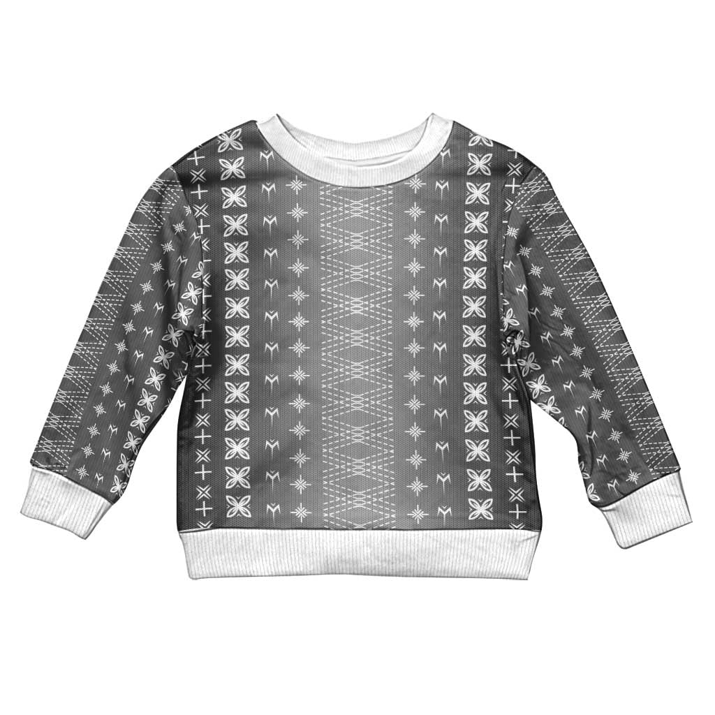 Black Samoa Malu Tattoo Inspired Kid Ugly Christmas Sweater - Polynesian Pride