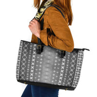 Black Samoa Malu Tattoo Inspired Leather Tote Bag - Polynesian Pride