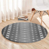 Black Samoa Malu Tattoo Inspired Round Carpet - Polynesian Pride