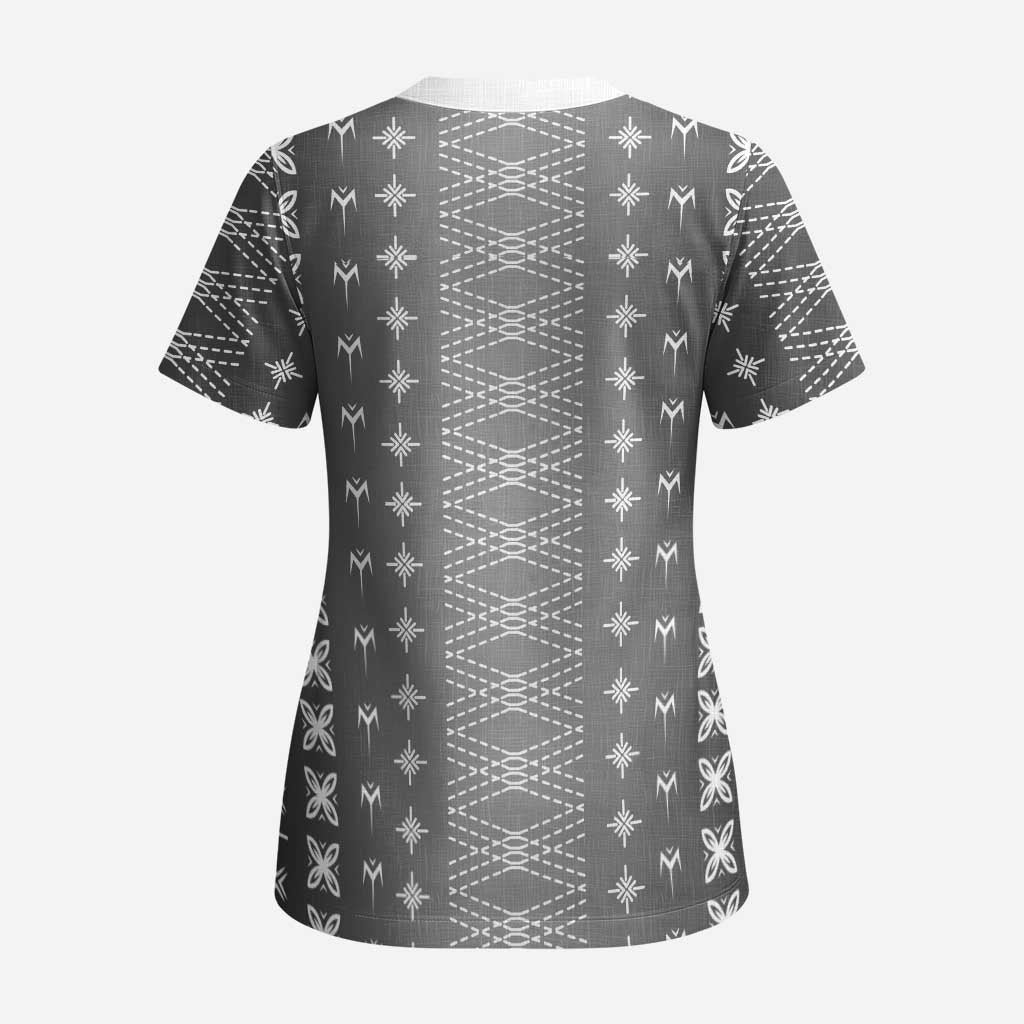 Black Samoa Malu Tattoo Inspired Scrub Top - Polynesian Pride