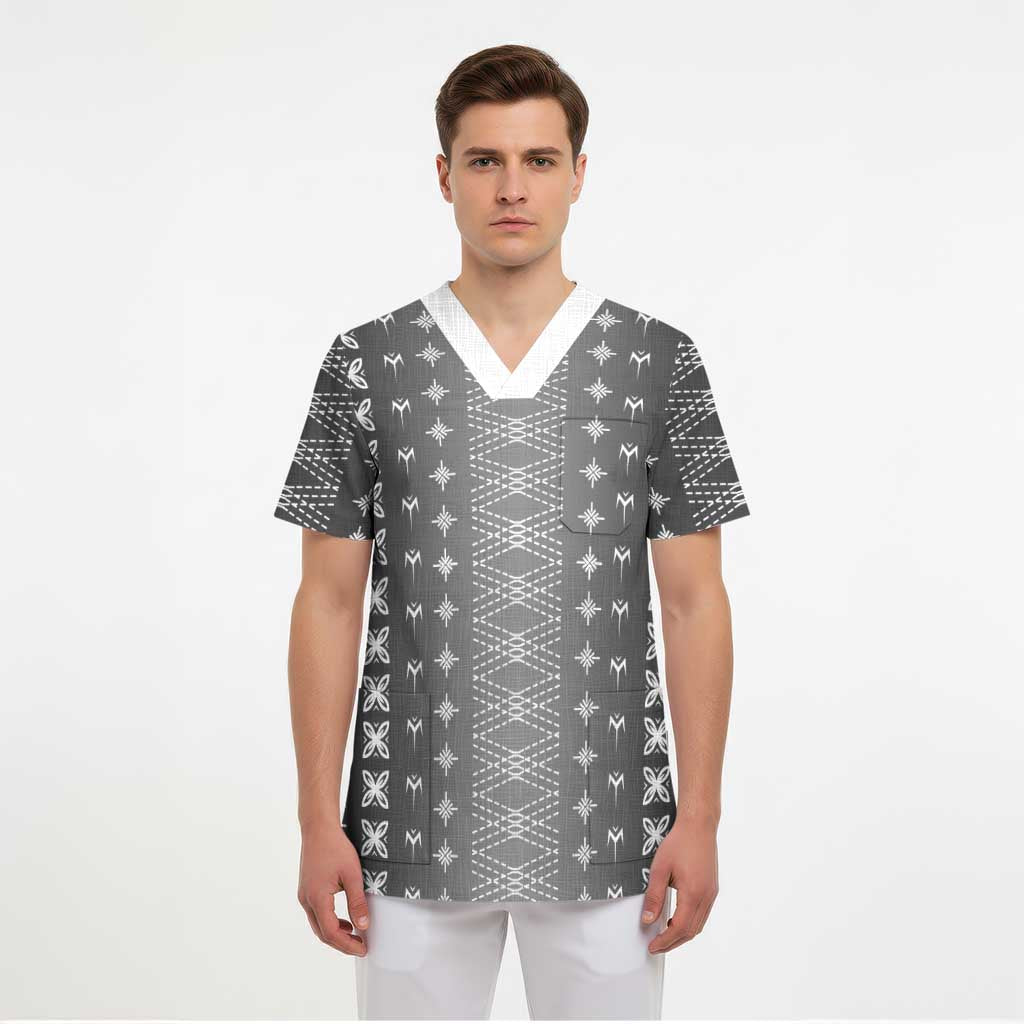 Black Samoa Malu Tattoo Inspired Scrub Top - Polynesian Pride