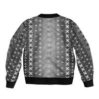 Black Samoa Malu Tattoo Inspired Sleeve Zip Bomber Jacket - Polynesian Pride
