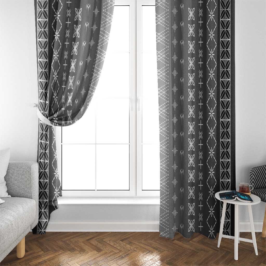 Black Samoa Malu Tattoo Inspired Window Curtain - Polynesian Pride