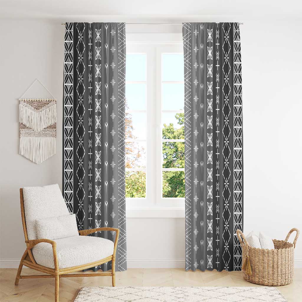 Black Samoa Malu Tattoo Inspired Window Curtain - Polynesian Pride