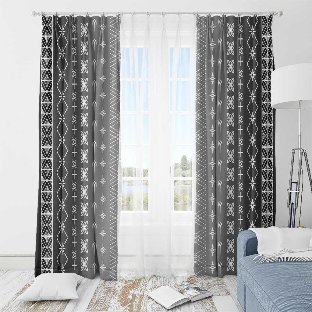 Black Samoa Malu Tattoo Inspired Window Curtain - Polynesian Pride