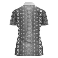 Black Samoa Malu Tattoo Inspired Women Polo Shirt - Polynesian Pride