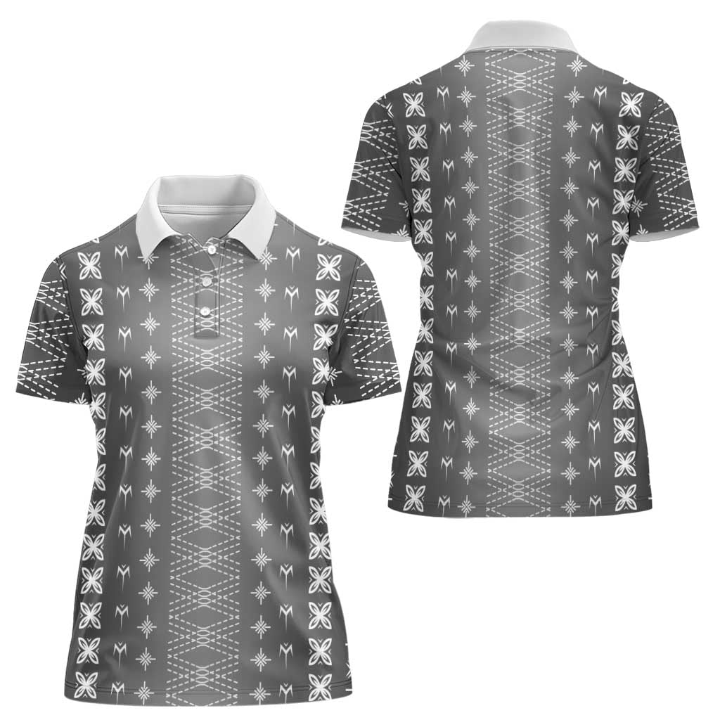 Black Samoa Malu Tattoo Inspired Women Polo Shirt - Polynesian Pride