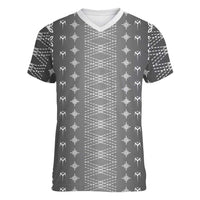 Black Samoa Malu Tattoo Inspired Women V-Neck T-Shirt - Polynesian Pride