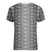 Black Samoa Malu Tattoo Inspired Women V-Neck T-Shirt - Polynesian Pride