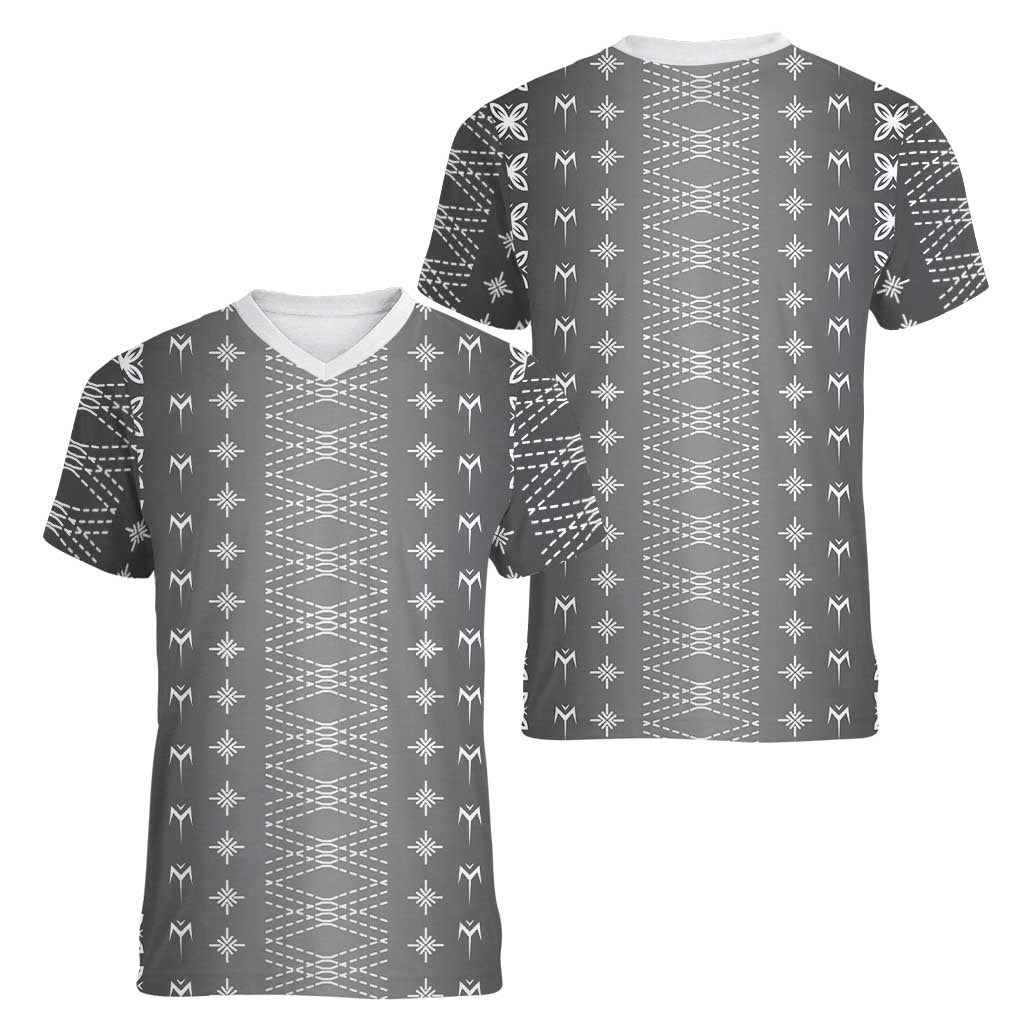 Black Samoa Malu Tattoo Inspired Women V-Neck T-Shirt - Polynesian Pride