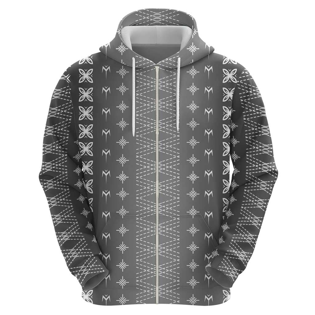 Black Samoa Malu Tattoo Inspired Zip Hoodie - Polynesian Pride