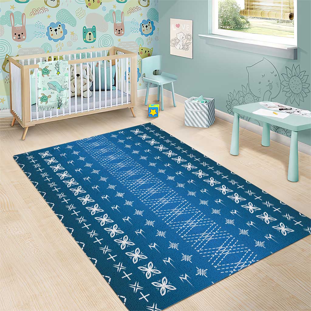 Blue Samoa Malu Tattoo Inspired Area Rug - Polynesian Pride
