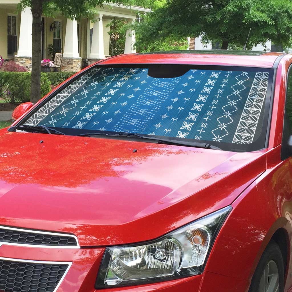 Blue Samoa Malu Tattoo Inspired Auto Sun Shade - Polynesian Pride