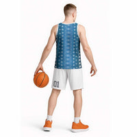 Blue Samoa Malu Tattoo Inspired Basketball Jersey - Polynesian Pride