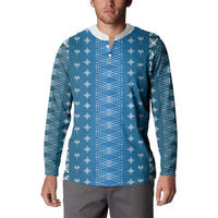Blue Samoa Malu Tattoo Inspired Button Sweatshirt - Polynesian Pride