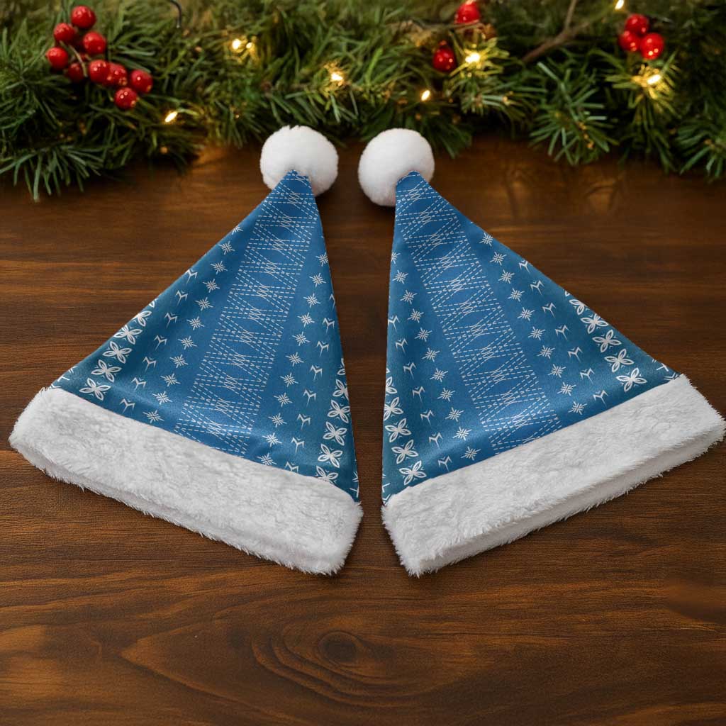 Blue Samoa Malu Tattoo Inspired Christmas Santa Hat - Polynesian Pride