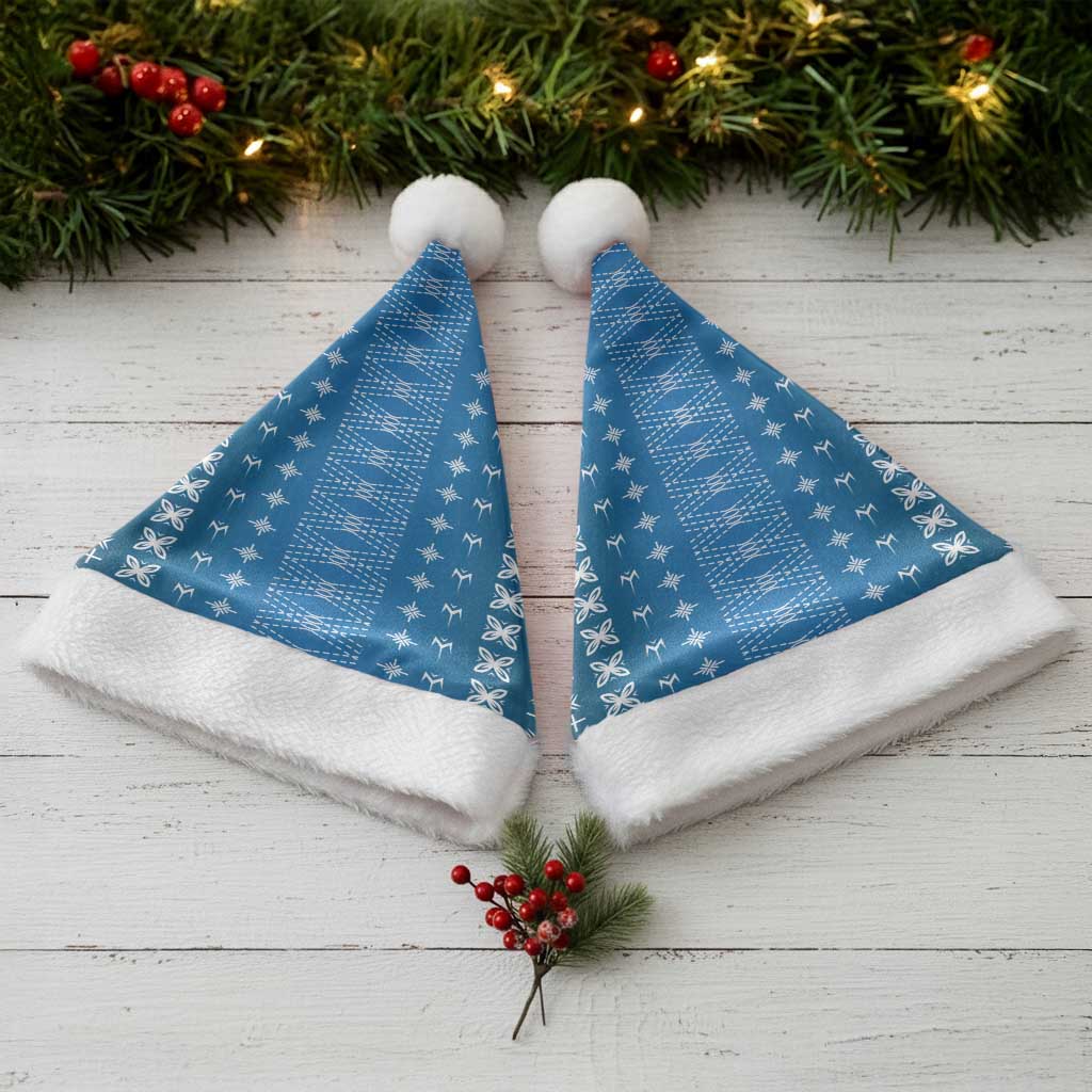 Blue Samoa Malu Tattoo Inspired Christmas Santa Hat - Polynesian Pride