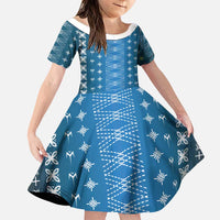 Blue Samoa Malu Tattoo Inspired Family Matching Mermaid Dress and Hawaiian Shirt - Polynesian Pride