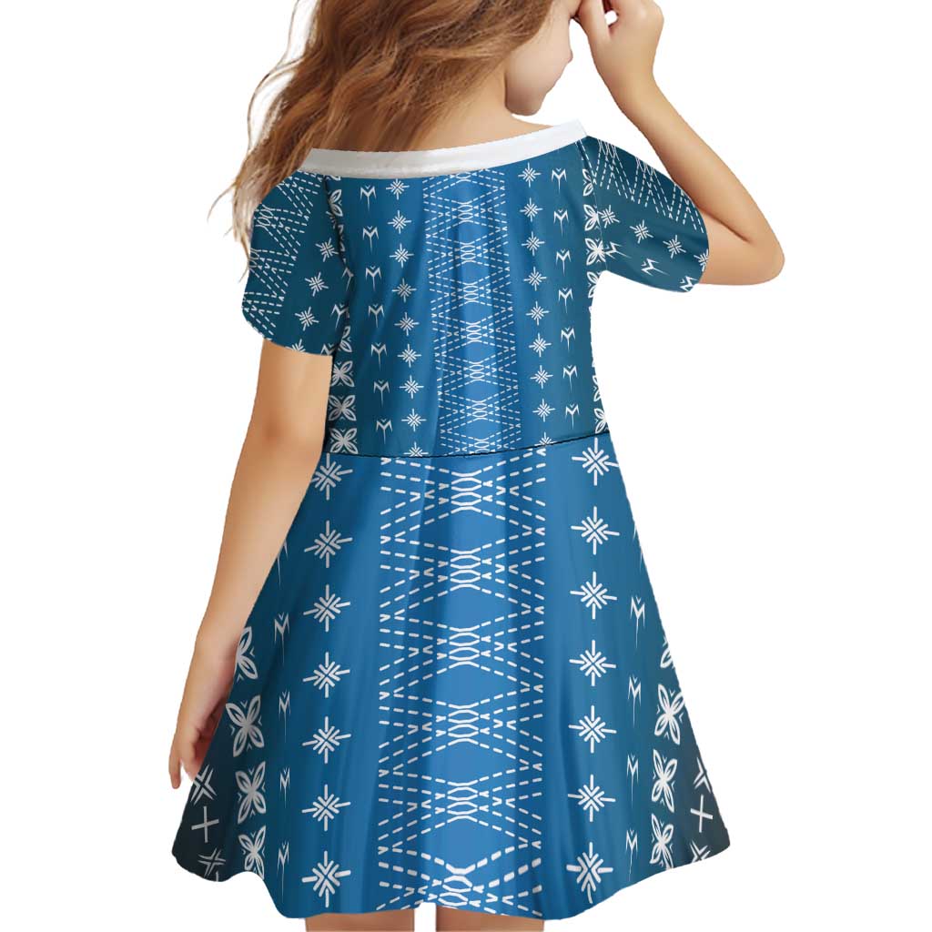 Blue Samoa Malu Tattoo Inspired Family Matching Summer Maxi Dress and Hawaiian Shirt - Polynesian Pride