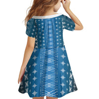Blue Samoa Malu Tattoo Inspired Family Matching Tank Maxi Dress and Hawaiian Shirt - Polynesian Pride