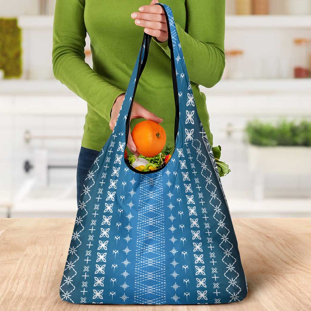 Blue Samoa Malu Tattoo Inspired Grocery Bag - Polynesian Pride