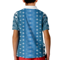 Blue Samoa Malu Tattoo Inspired Kid Polo Shirt - Polynesian Pride