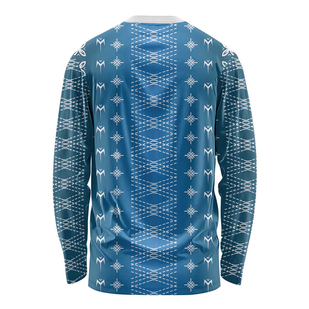 Blue Samoa Malu Tattoo Inspired Long Sleeve Shirt - Polynesian Pride